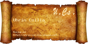 Uhrin Csilla névjegykártya