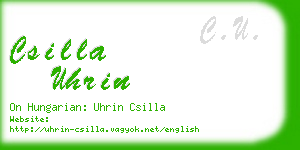 csilla uhrin business card
